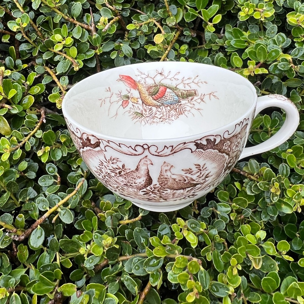 Johnson Brothers Windsor Ware Woodland Wild Turkeys Brown Cup Made in ENGLAND